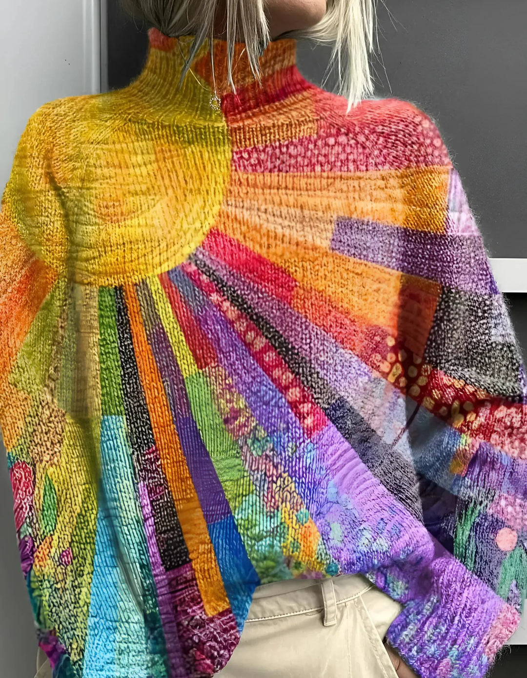 ADAINA | CHEERFUL & COLOURFUL TURTLENECK JUMPER
